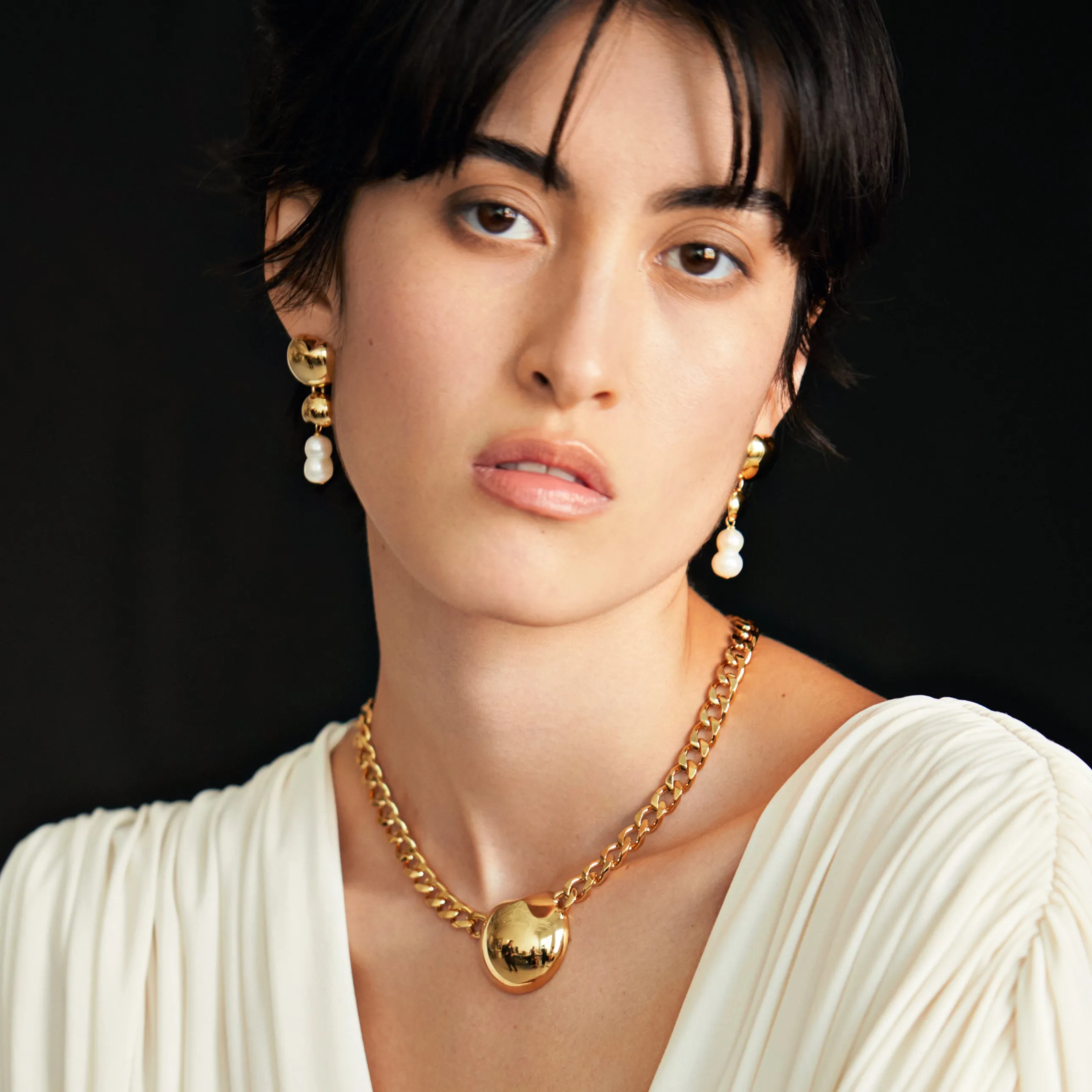 Franca Pearl Drops - Gold
