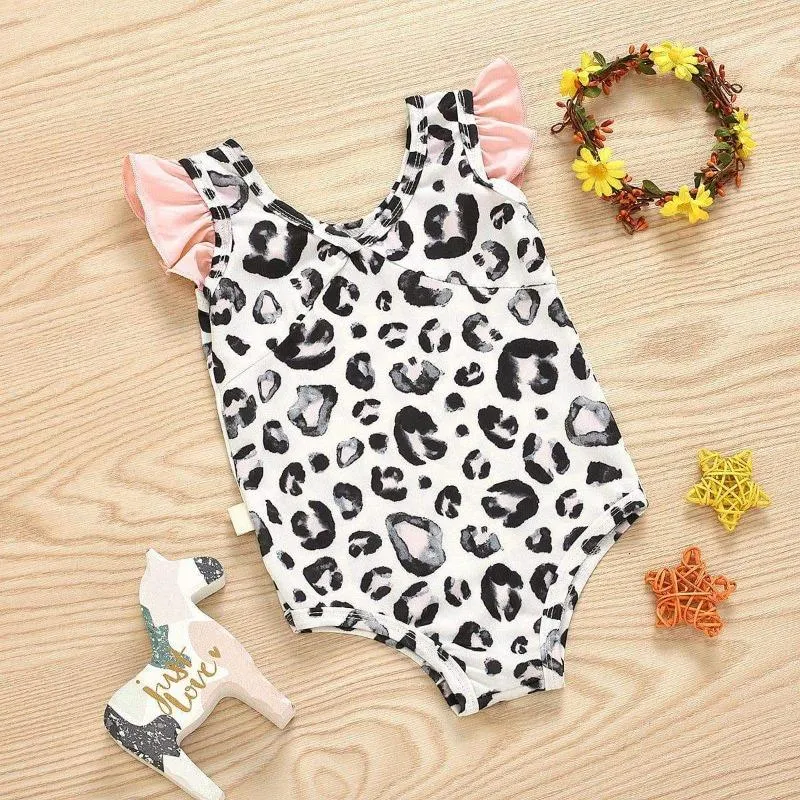 Girl’s Leopard Ruffled Swimsuit
