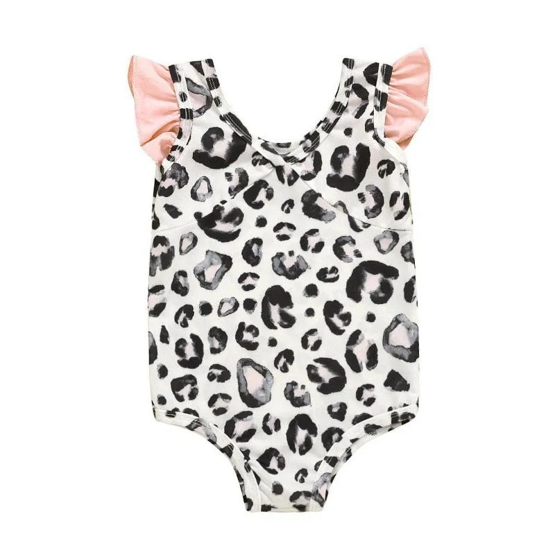Girl’s Leopard Ruffled Swimsuit