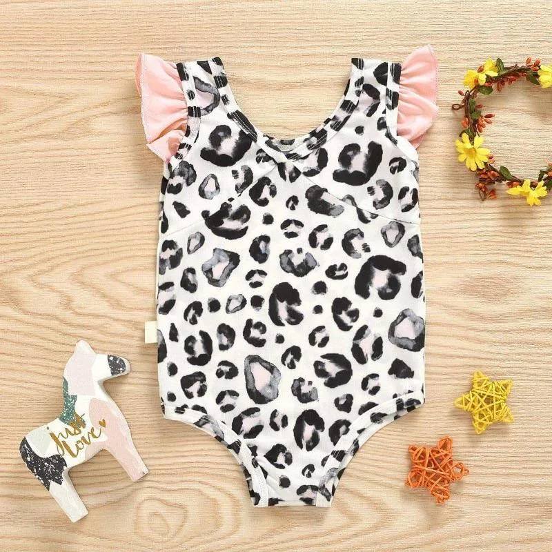 Girl’s Leopard Ruffled Swimsuit