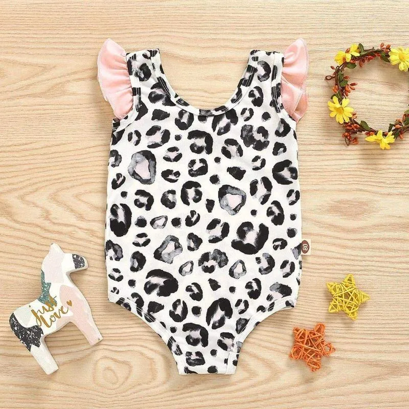 Girl’s Leopard Ruffled Swimsuit