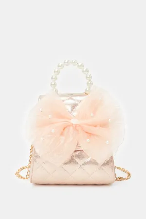 Girls Pink Embellished Day Bag