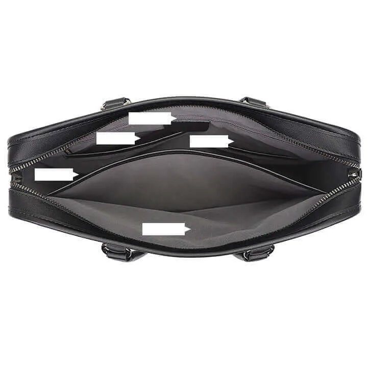 Men's Black Leather Laptop Bag - Sleek & Functional