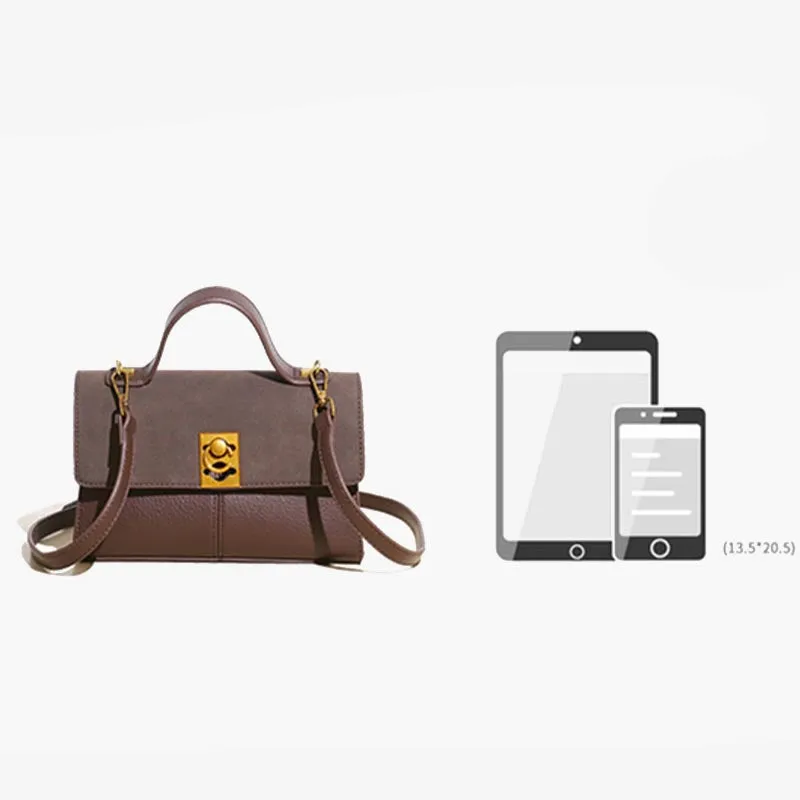 Minimalist Office Bag For Women Plain Color Leather crossbody Handbag