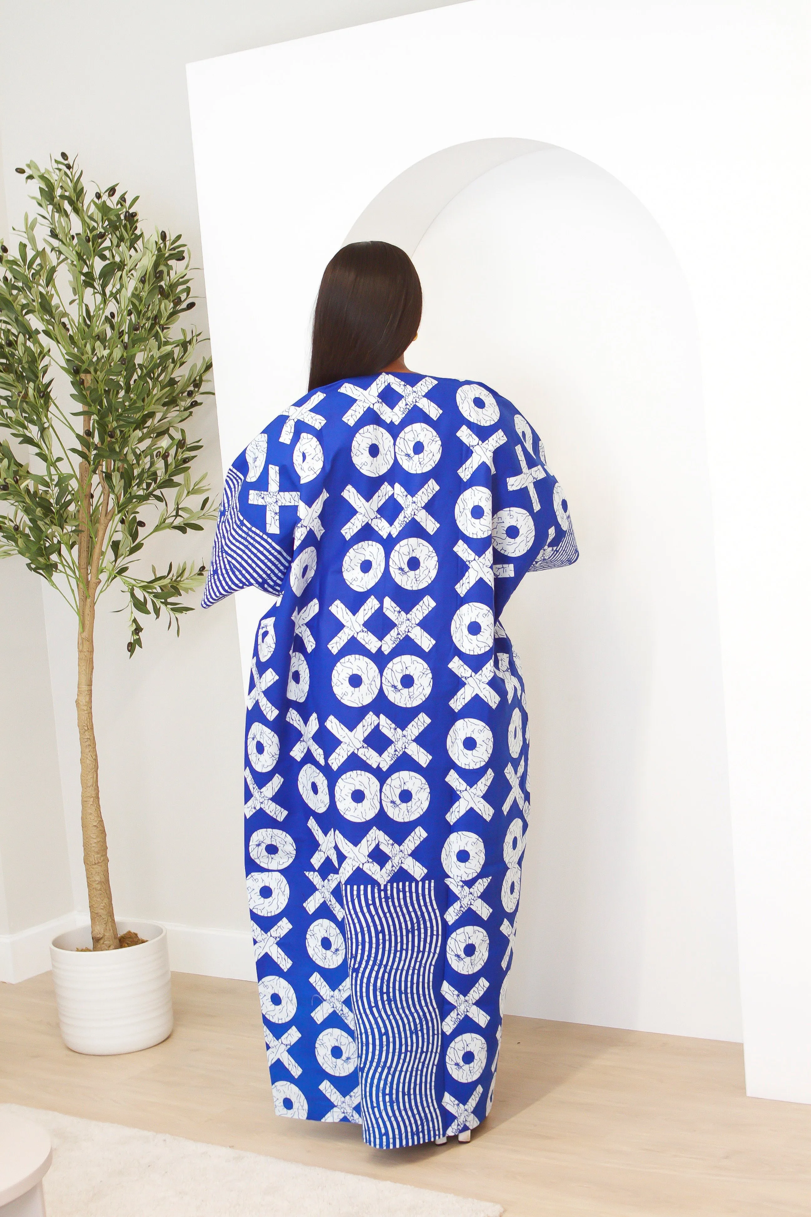 New in Adire Kaftan Boubou Maxi Dress - Adele