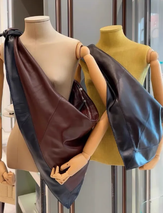 Pre Order:  Triangle Faux Leather Zipper Knot Shoulder Crossbody Bags