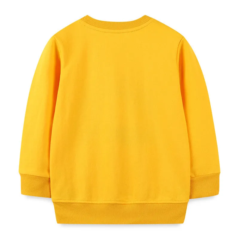 Premium Toddler Rainbow Print Yellow Sweatshirt