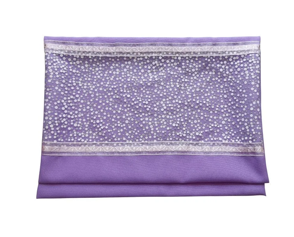 Royal Lilac with Silver and White Flakes Bat Mitzvah Tallit, Tallit for Women, Women's Tallit Prayer Shawl