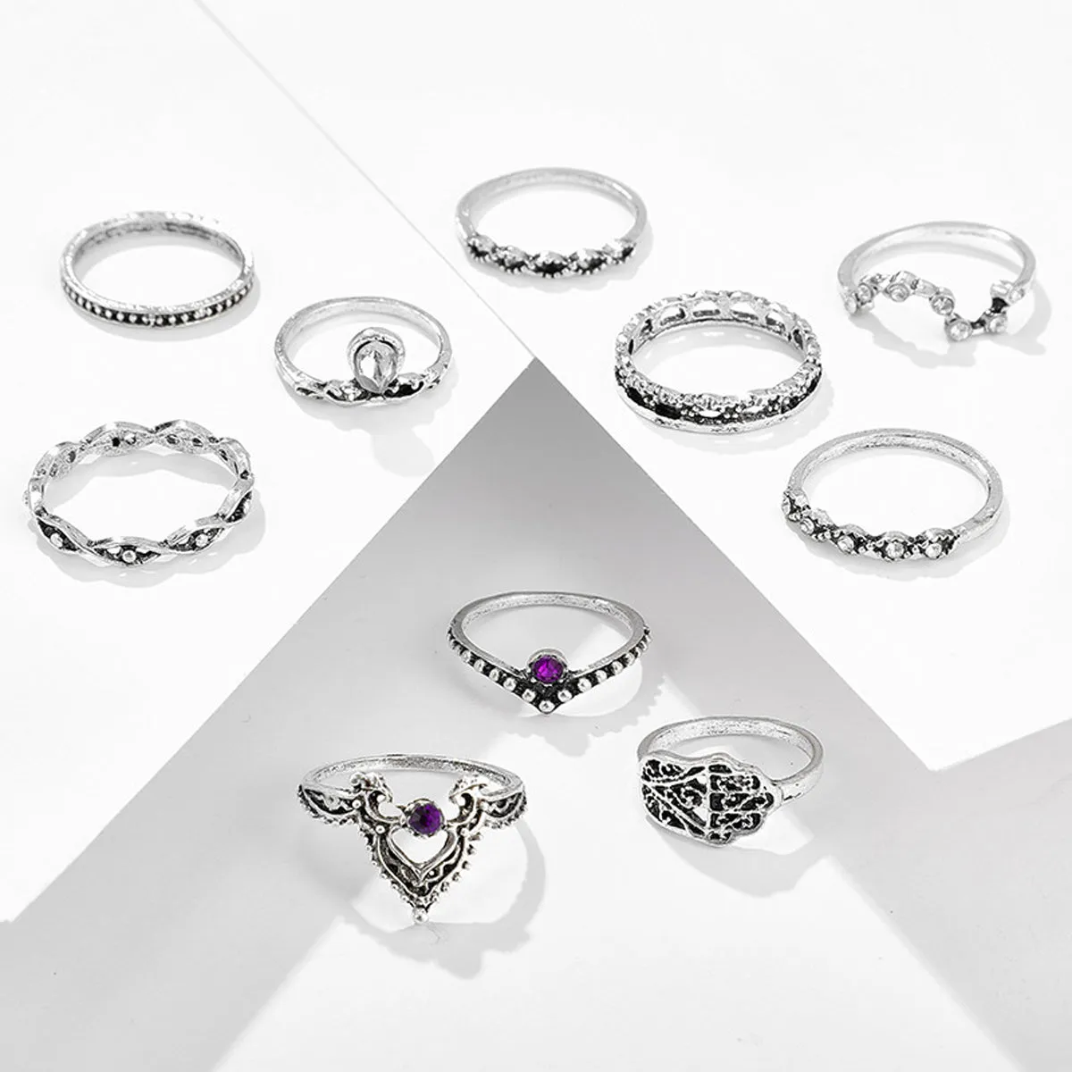 Scintillare by Sukkhi Graceful Oxidised Rings Combo for Women