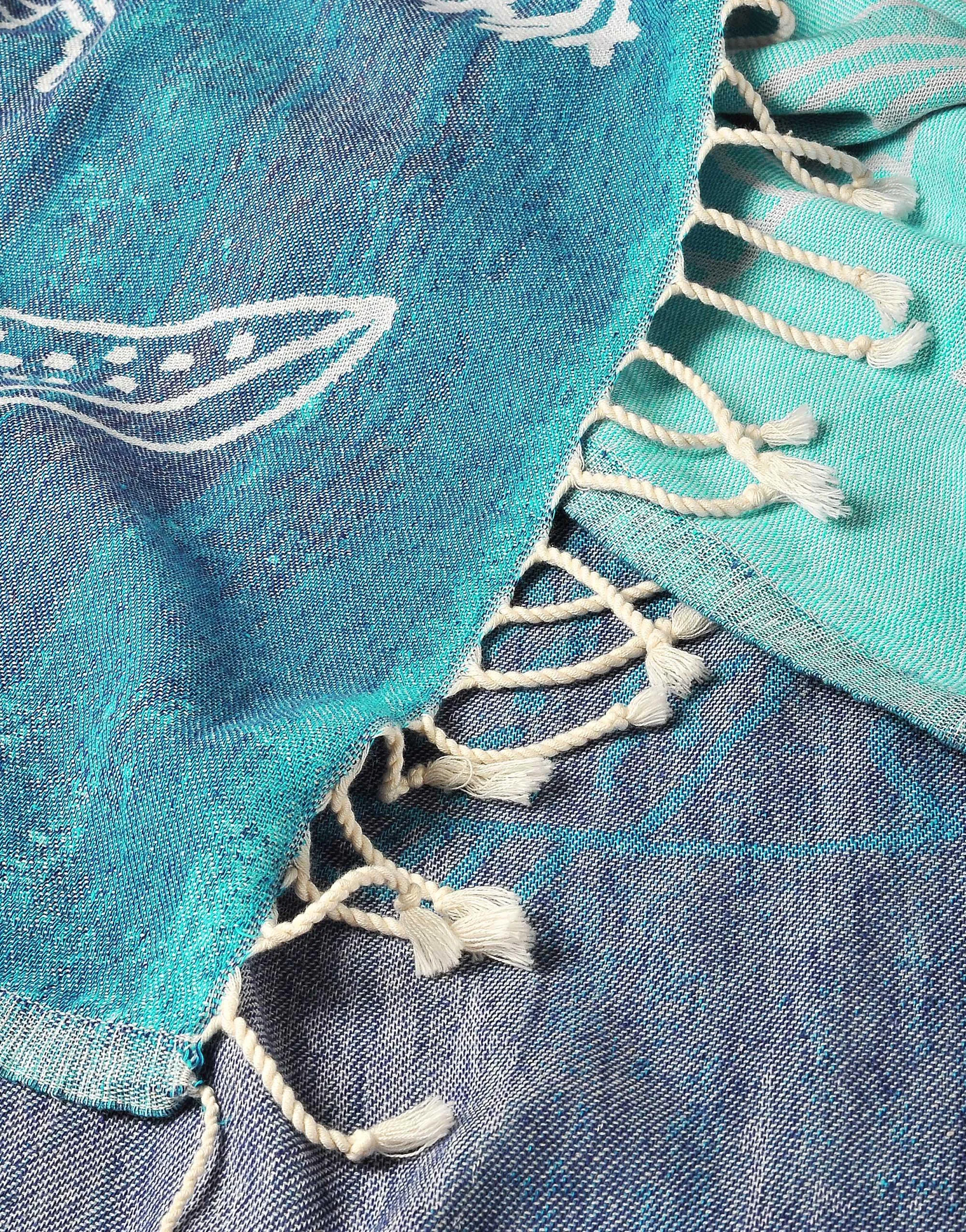 Set of 4 Turkish Beach Towels Nautical Series Pestemal 36"x63" , Ocean