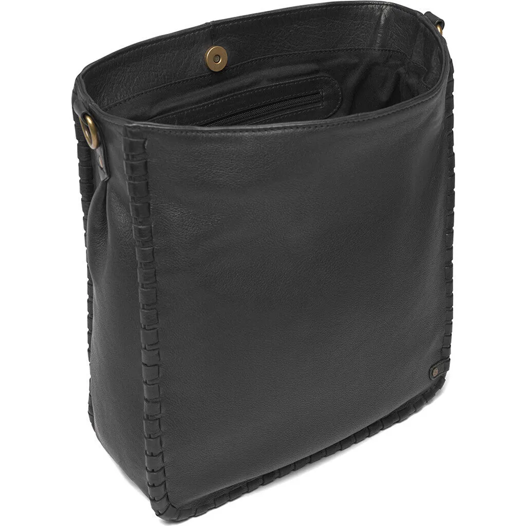 Shoulderbag with delicate edge stitching / 16184 - Black (Nero)