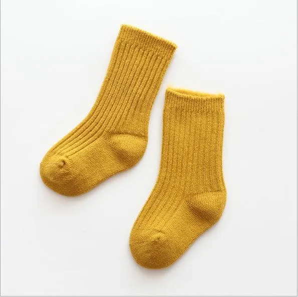 Solid Color   Warm Fleece Casual Long Socks