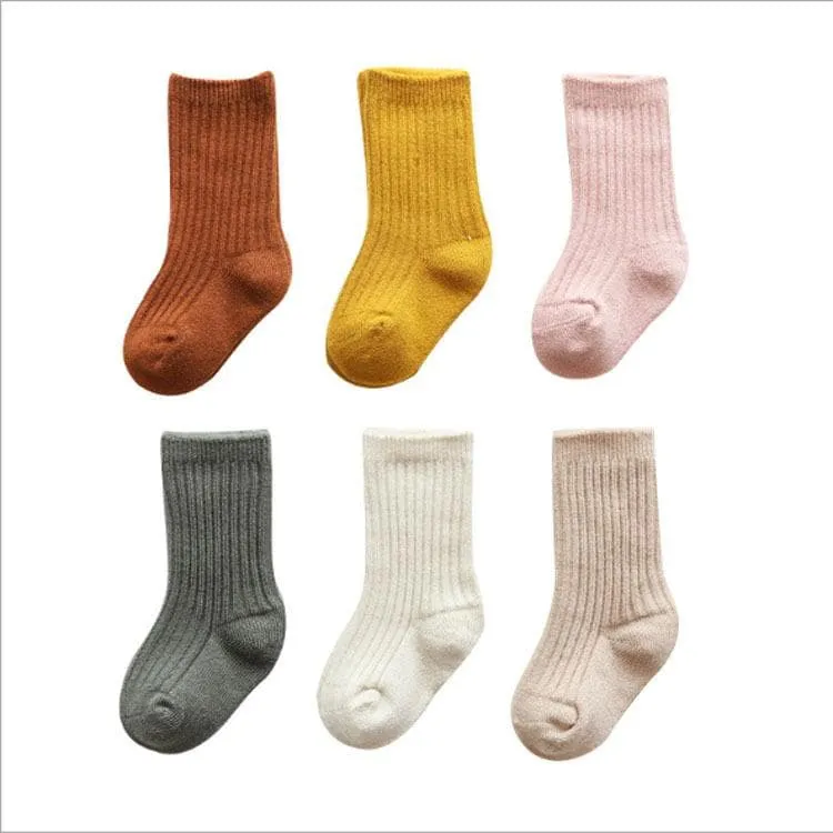 Solid Color   Warm Fleece Casual Long Socks