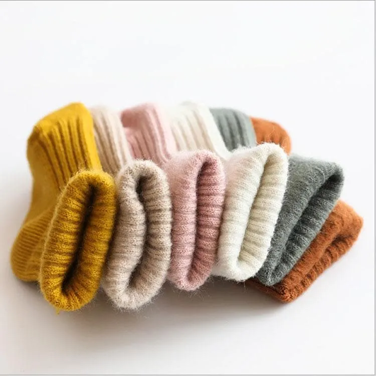 Solid Color   Warm Fleece Casual Long Socks