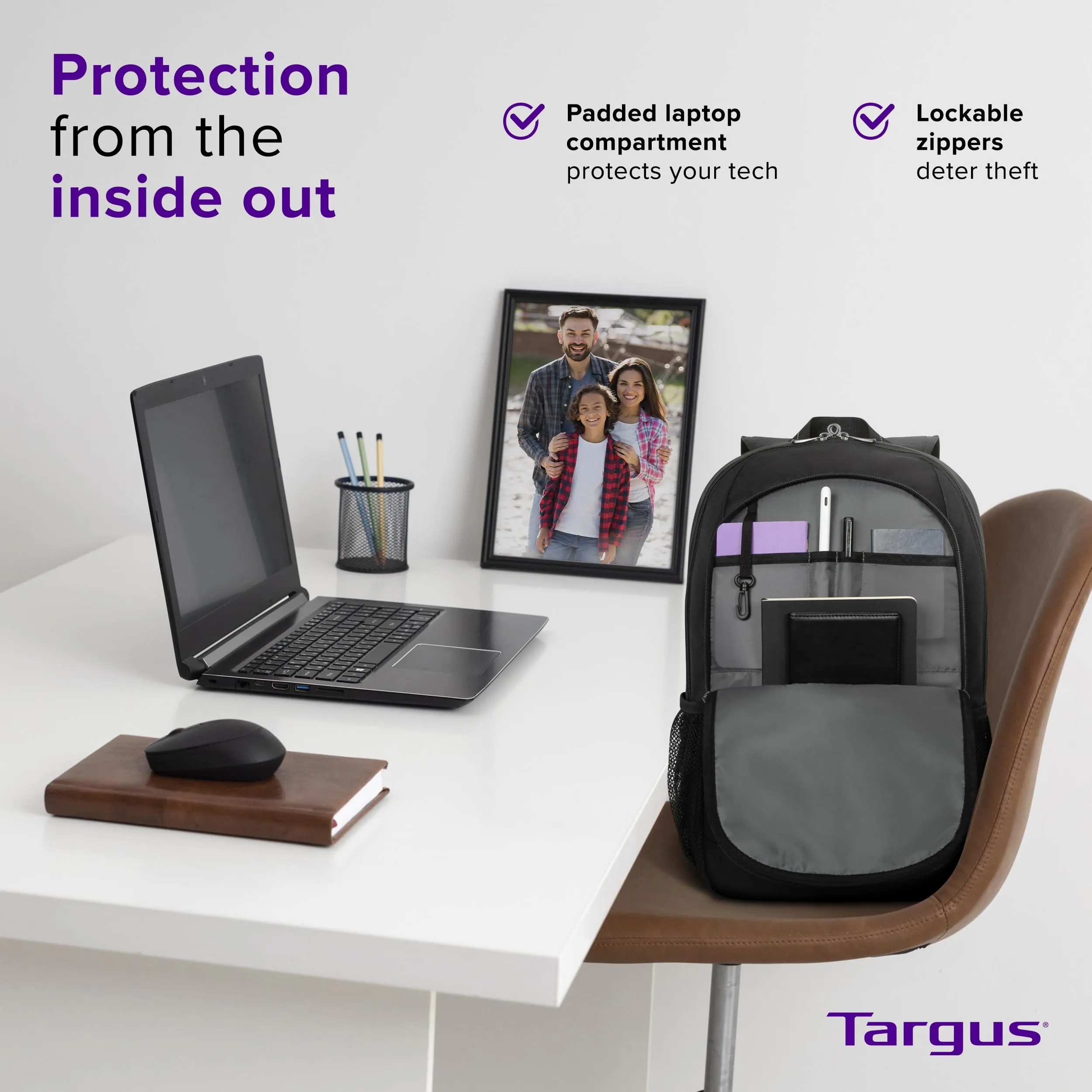 Targus 15-16 Inch Classic Laptop Backpack - Fits Most Laptops up to 16", Padded Travel Backpack for Business Commuters, College, and Travel (TBB943GL)