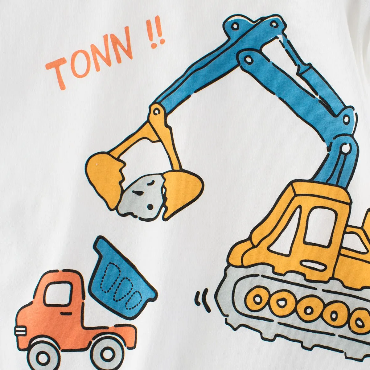 Toddler/Kid Boy's Cartoon Crane Design White Tee