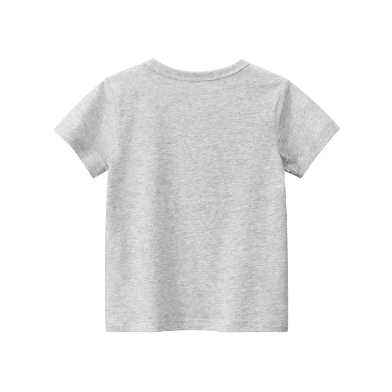 Toddler/Kid Boy's Vehicle Print Design Gray Cotton Tee