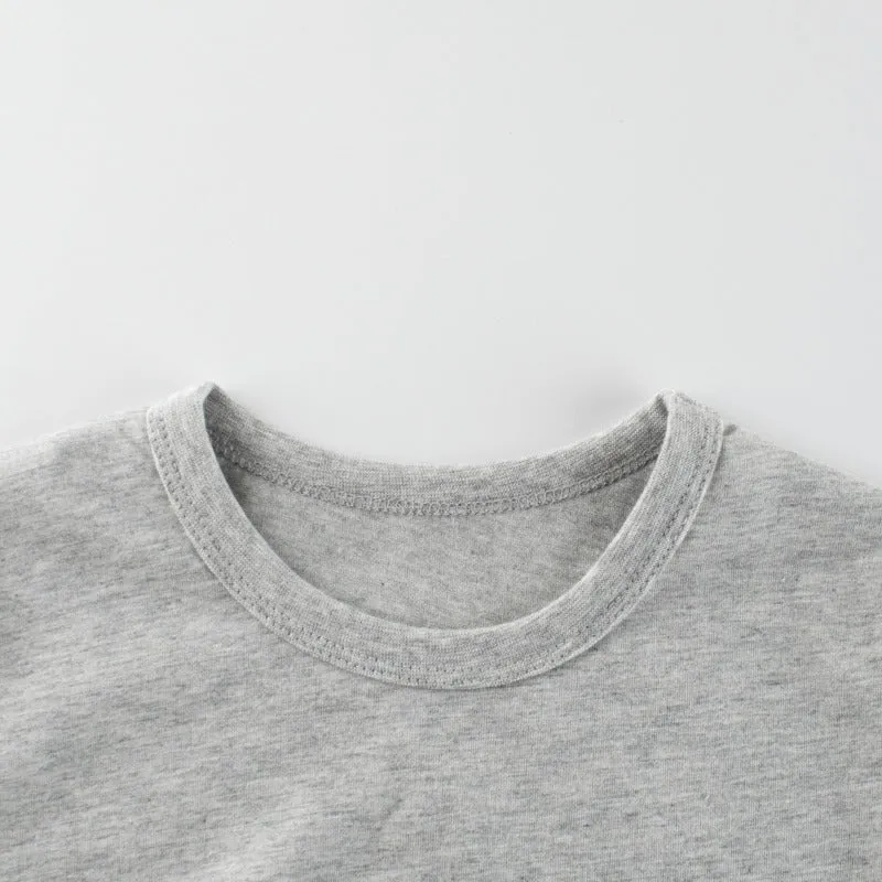 Toddler/Kid Boy's Vehicle Print Design Gray Cotton Tee