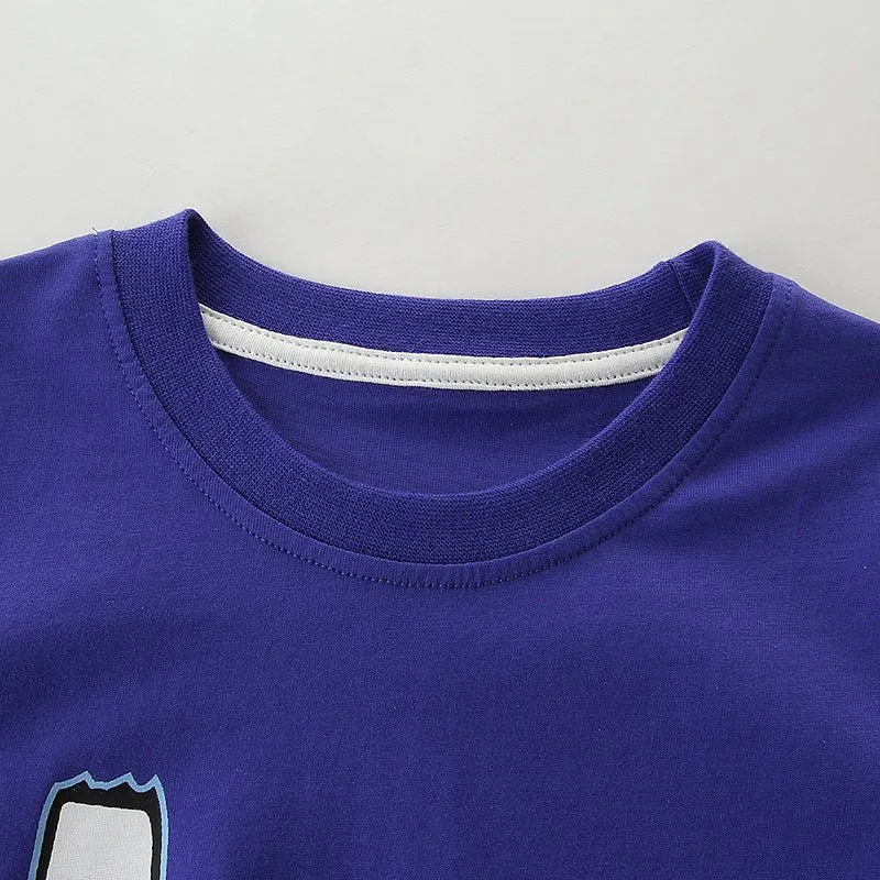 Toddler/Kid Girl's Ice Cream Design Blue Summer Top
