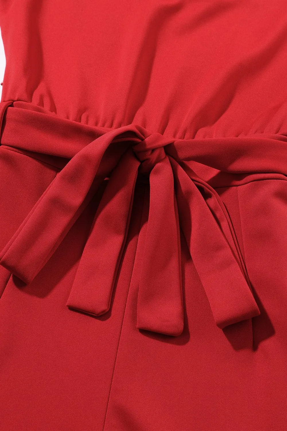 Versatile Belted Casual Jumpsuit with Long Sleeves