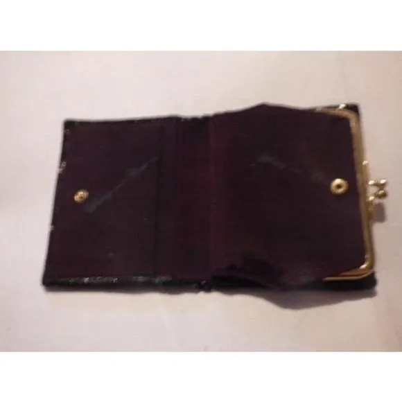 Whiting And Davis Vintage Black Pewter And Gold Chainmaille Designer Purse